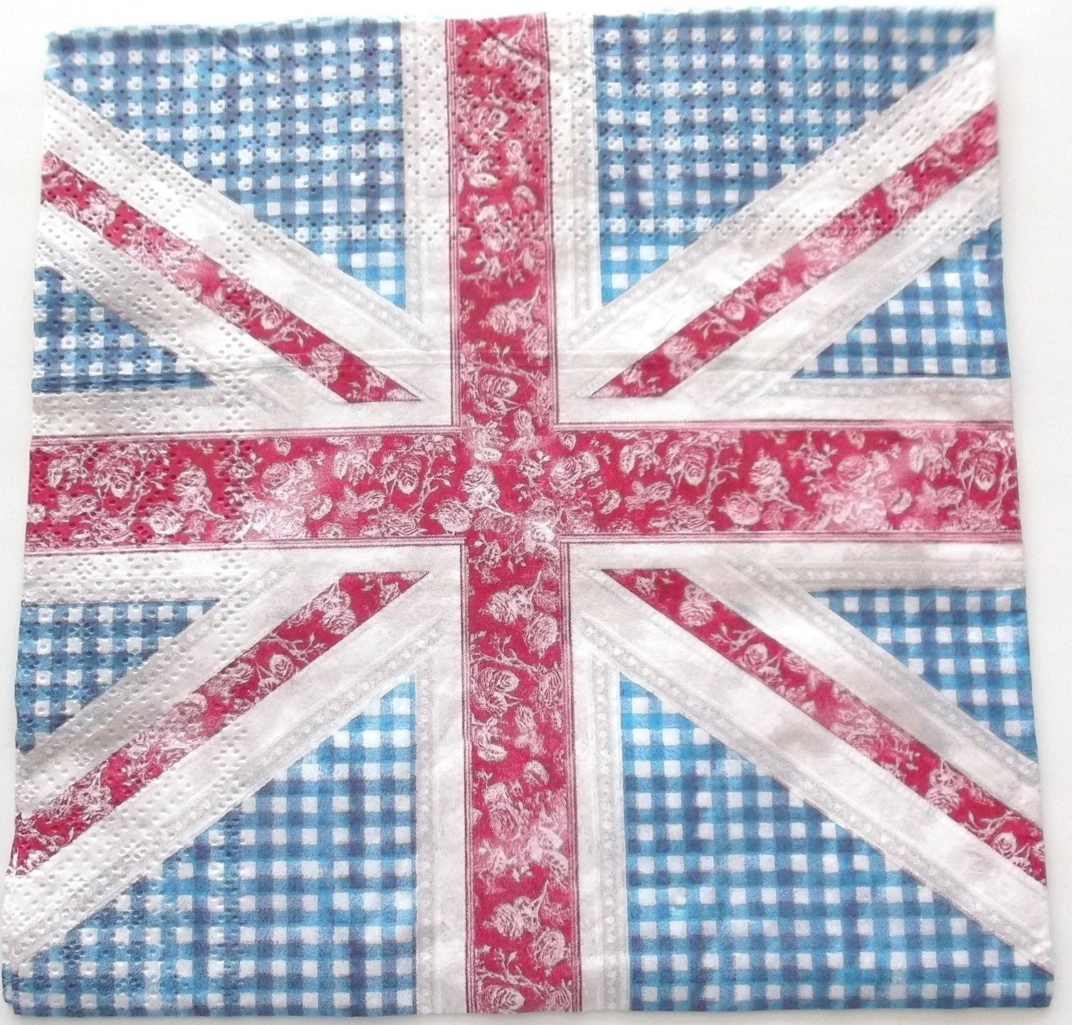 20 paper napkins / United Kingdom flag / Union Jack / gingham Etsy