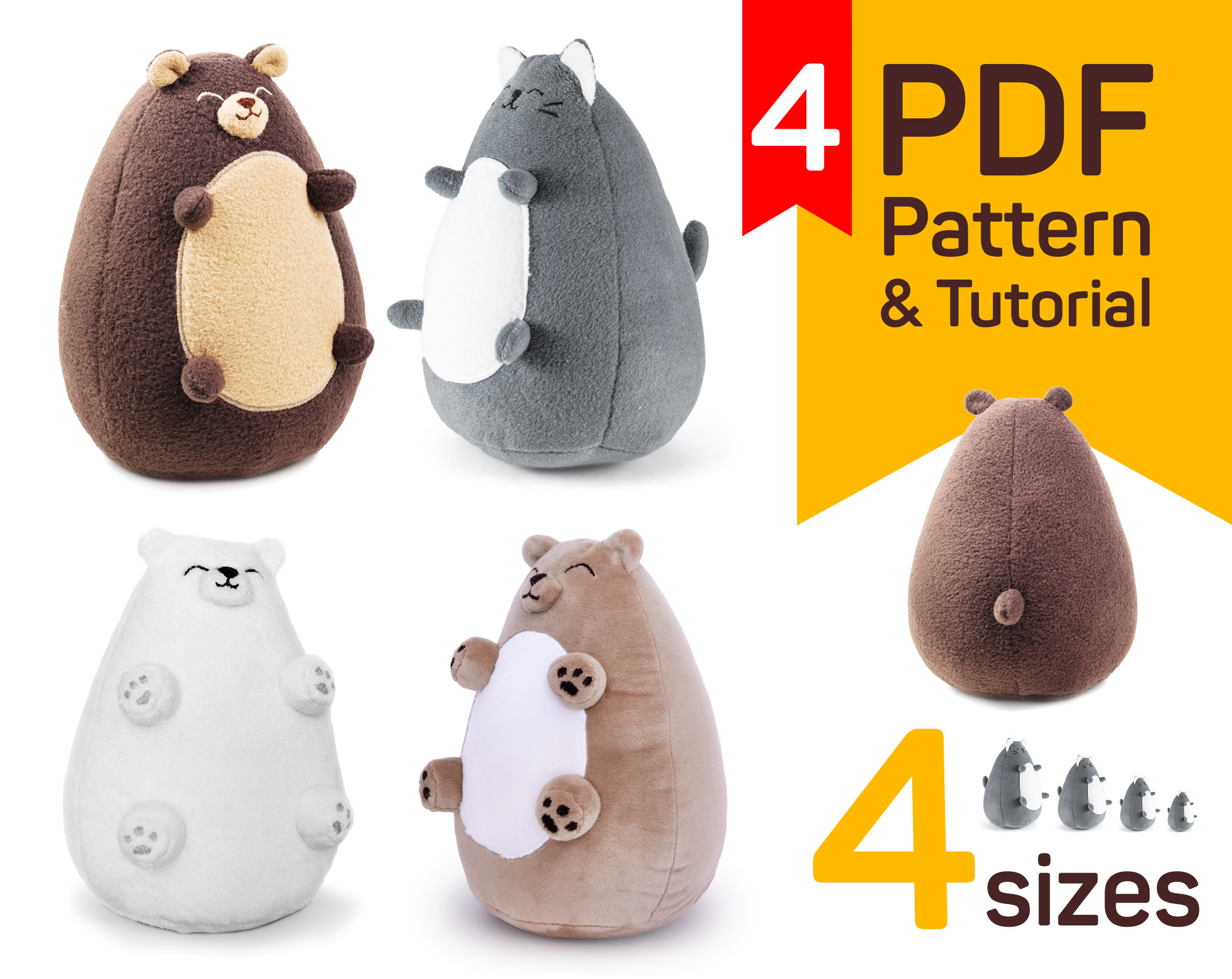 30+ Free Stuffed Animal Patterns - The Best And CUTEST Plushies