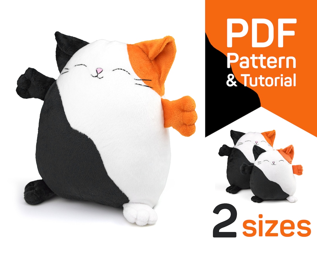 Calico Cat Sewing Pattern PDF for Stuffed Animal Kawaii Etsy