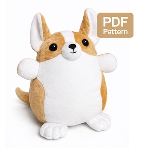 Patrón de costura de peluche Corgi: juguete blando para perro (PDF)