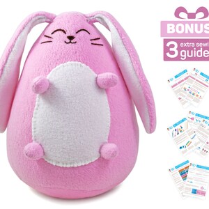 Bunny sewing pattern PDF for Easter: cute plush Rabbit pattern, tutorial, stuffed Easter Bunny pattern image 2