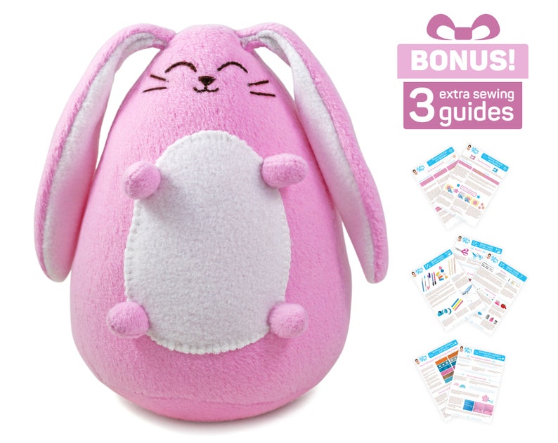 Bunny sewing pattern PDF for Easter: cute plush Rabbit pattern, tutorial, stuffed Easter Bunny pattern image 2