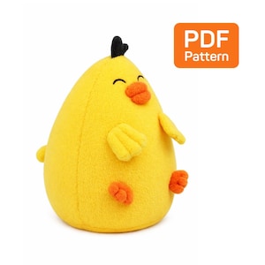 Fat Duck Sewing Pattern PDF: Kawaii Plushie Tutorial in 4 Sizes