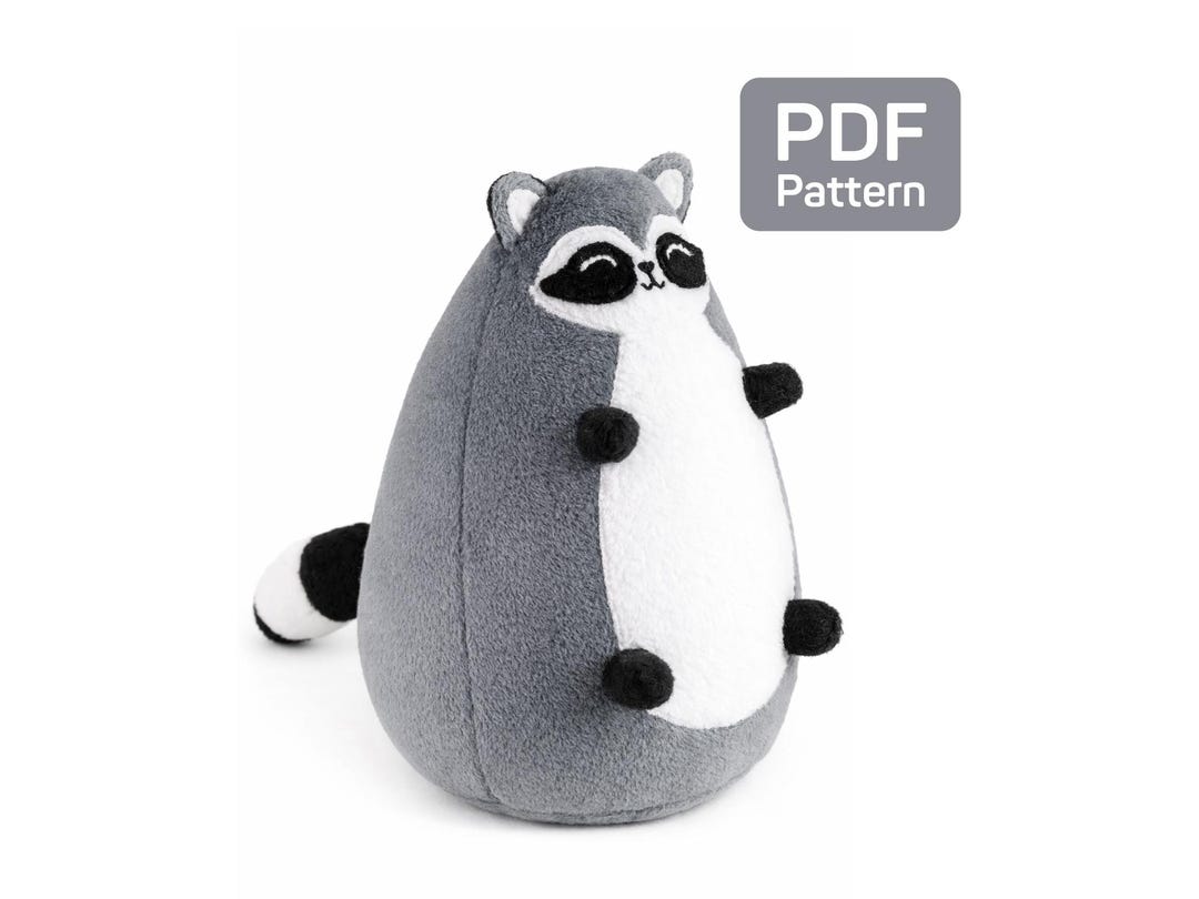 Raccoon Sewing Pattern PDF: Plush Animal Toy Tutorial in 4 Sizes - Etsy UK