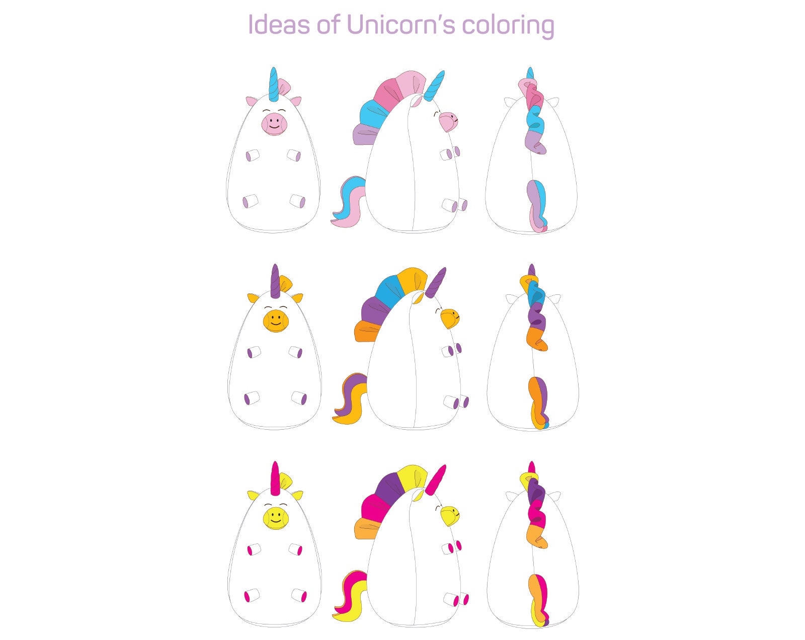 Unicorn sewing PDF pattern Stuffed unicorn doll pattern | Etsy