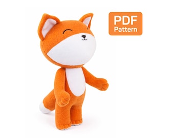 Fox Sewing Pattern PDF: Kawaii Plush Doll - 4 Sizes (DIY Tutorial)