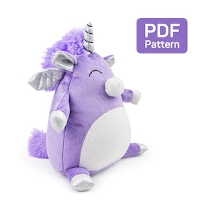 Unicorn Sewing Pattern PDF: Kawaii Plush Toy Tutorial in 2 Sizes