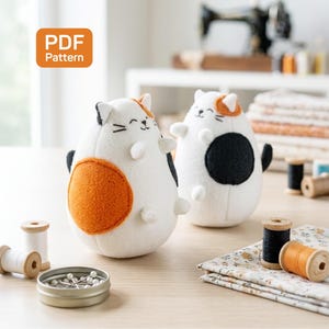 Cartamodello per gatto calico: Gattino di peluche Kawaii fai da te (Tutorial in PDF)