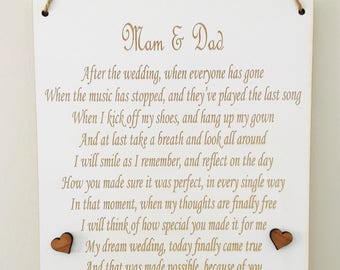 Personalised Wedding Poem Plaque