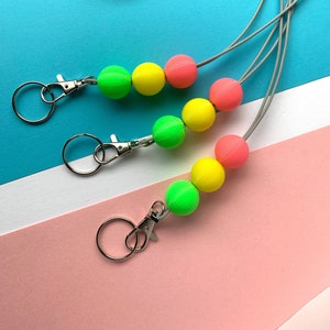 Teacher Lanyard, 3D Printed Beads, Breakaway Lanyard, Work Lanyard, Cute Teacher Lanyard, Classroom Key Lanyard, Chunky Beads Lanyard