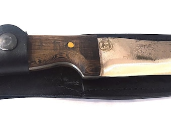 Coltello per scuoiare in acciaio al carbonio forgiato dal fabbro