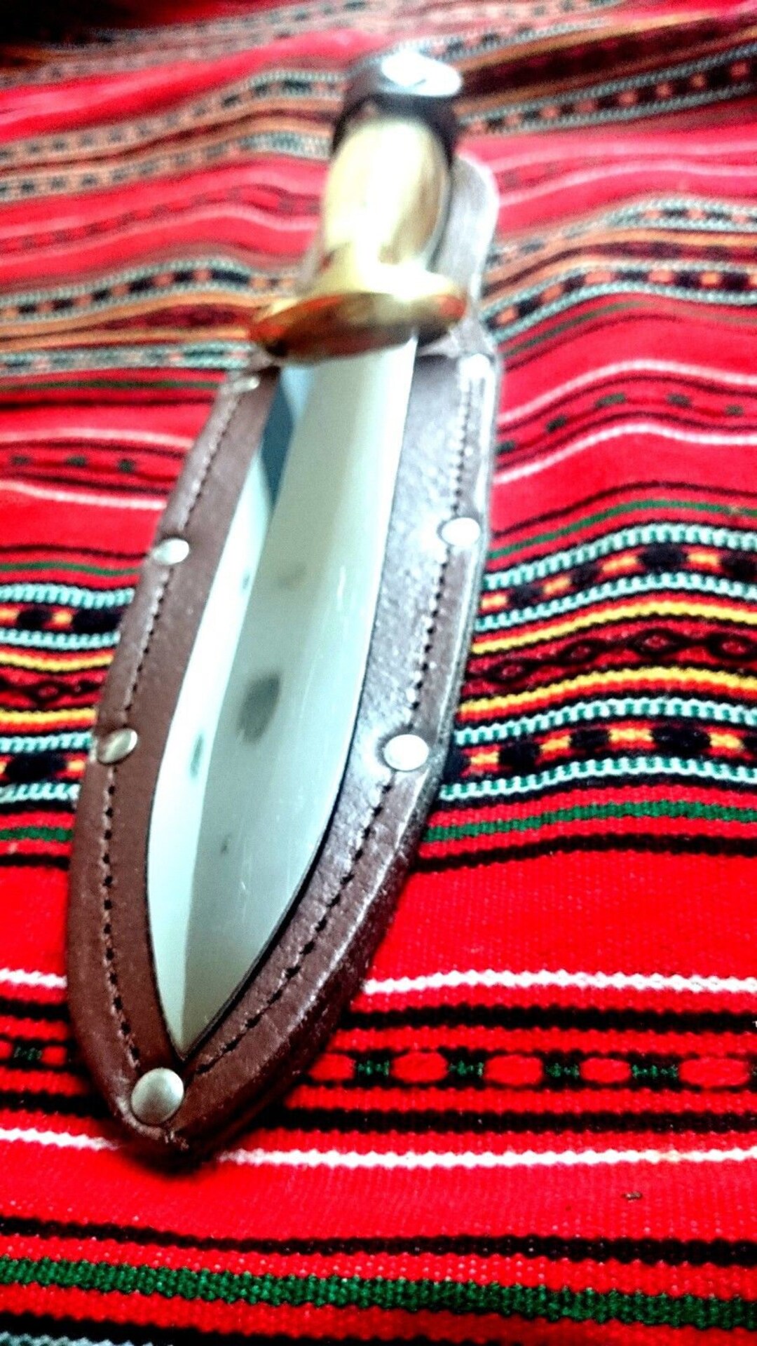 Double Edged Knife, Horn Handle, Very Sharp Etsy