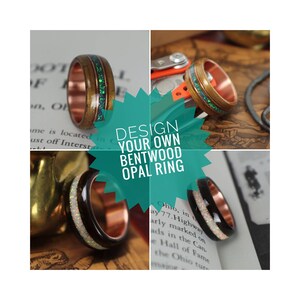 Cherry on Walnut With a Tapered Copper Band Men/'s Wedding Ring Women/'s Wedding Ring