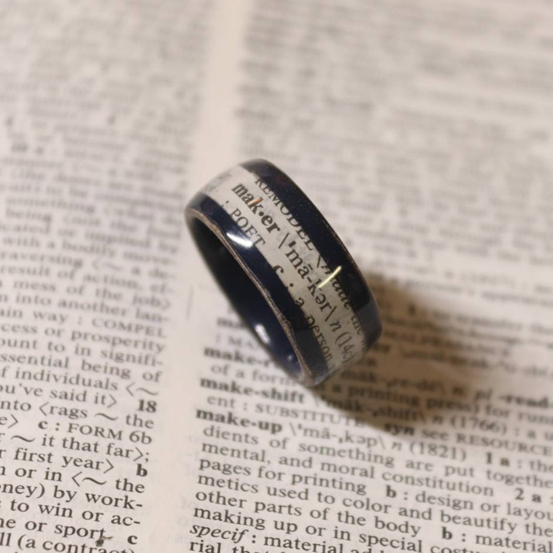 Dictionary Definition Rings, Paper Rings, Book Rings, Bible Verse Rings