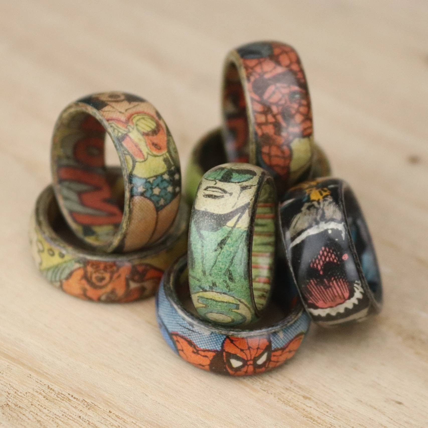 Comic Book Rings Superhero Ring Size 11.75 in Stock Ready - Etsy