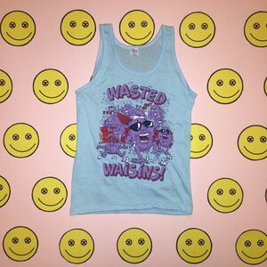 New Vintage CALIFORNIA RAISINS 'WASTED Waisins!' Tank rare clothing unisex