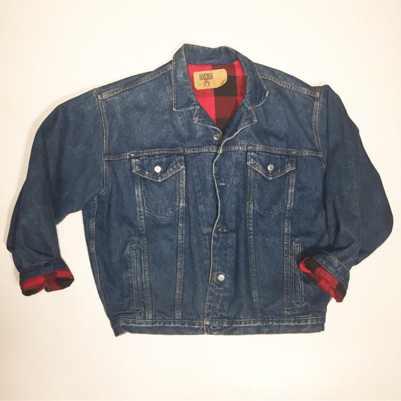 black red jean jacket