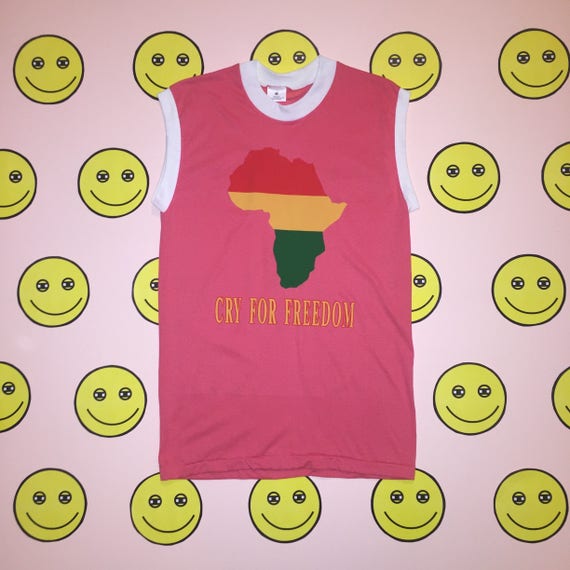 New Vintage CRY FOR FREEDOM Africa Tank clothing … - image 1