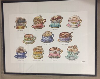 Coffee Cup Art Print from Lisa Vissichelli Designs