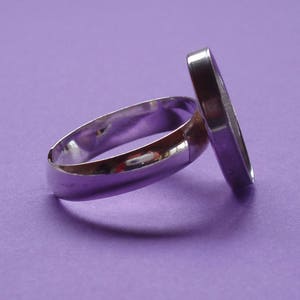 Support de bague en argent .925, anneau lisse, plateau-coupelle 16 x 12 mm image 2