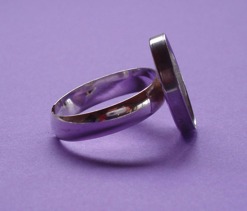 Support de bague en argent .925, anneau lisse, plateau-coupelle 16 x 12 mm image 2