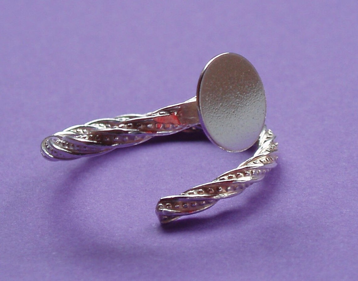 Ornate.925 plata soporte de anillo la placa 8 mm Etsy España