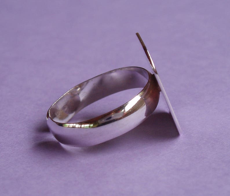 Ringhalter aus sterling Silber .925, glatter Ring, Platte 16 x 16 mm Bild 2