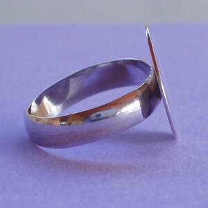 Ring in sterling silver. 925, smooth ring, 16 mm tray image 2