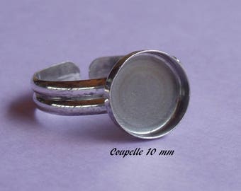 Support de bague en argent massif .925, plateau-coupelle rond 10 mm