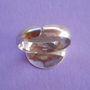 Soporte de anillo de plata maciza .925, anillo liso, bandeja de 16 mm imagen 3