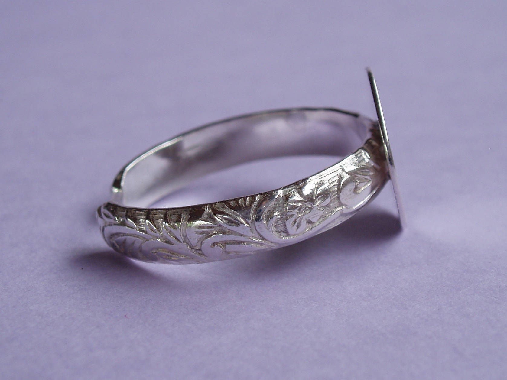Soporte anillo en plata de ley. 925 tierra hojas plana placa Etsy México