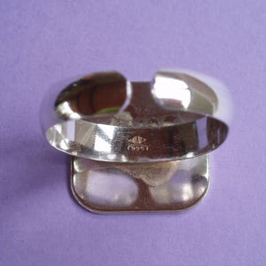 Support de bague en argent massif .925, anneau lisse, plateau 16 x 16 mm image 3