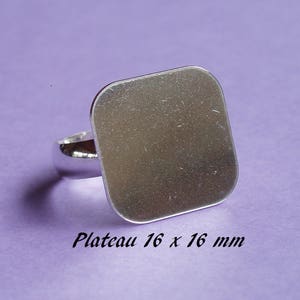 Ringhalter aus sterling Silber .925, glatter Ring, Platte 16 x 16 mm Bild 1