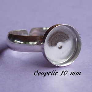 Silber Ringhalter.925, glatter Ring, runde Tasse Tablett 10 mm