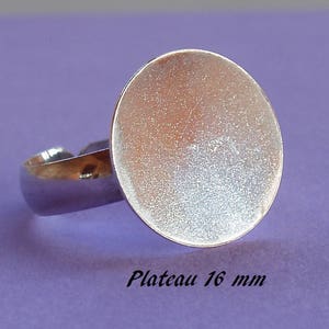 Soporte de anillo de plata maciza .925, anillo liso, bandeja de 16 mm imagen 1