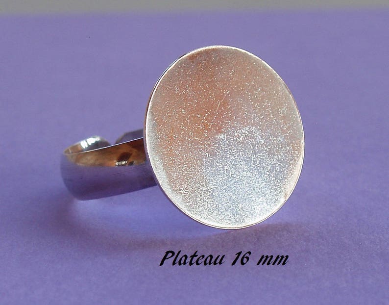 Soporte de anillo de plata maciza .925, anillo liso, bandeja de 16 mm imagen 1