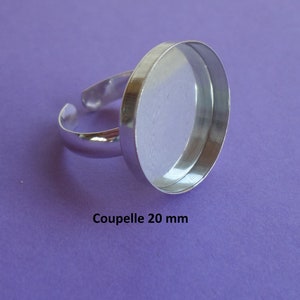 Support de bague, anneau lisse, plateau-coupelle rond 20 mm image 1
