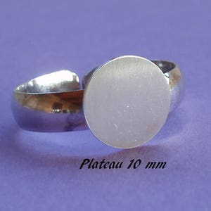 Solid silver ring holder .925, smooth ring, 10 mm tray image 1