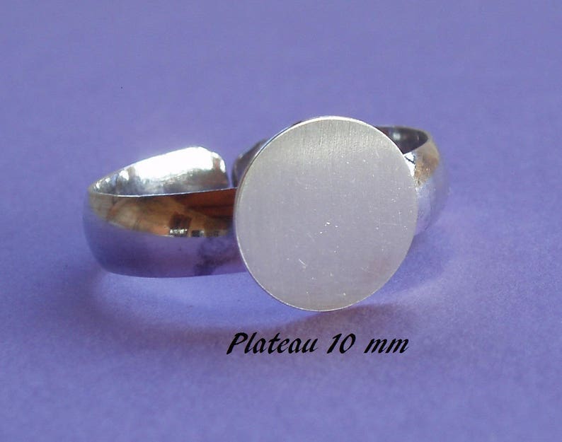 Solid silver ring holder .925, smooth ring, 10 mm tray image 1