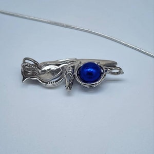 925 Sterling Silver Blue Jay Bird Pearl Cage Pendant with 20 inch 925 Sterling Chain Pearls NOT Included image 2