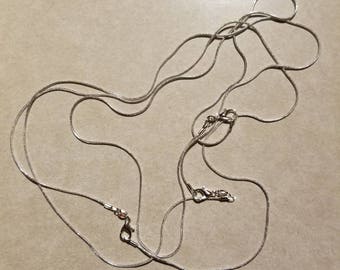 925 Sterling Silver 16, 18, 20, 22, or 24 inch Snake Chains with Lobster Clasps Bulk
