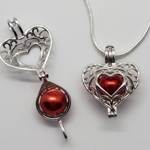 2 Of 925 Sterling Silver Filigree Heart Charms 16mm. Polish