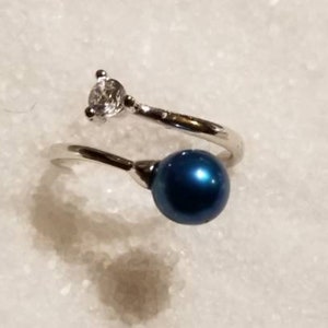 925 Sterling Silver Wrap Pearl Mount Ring Fitting - Adjustable (Pearl Not Included)