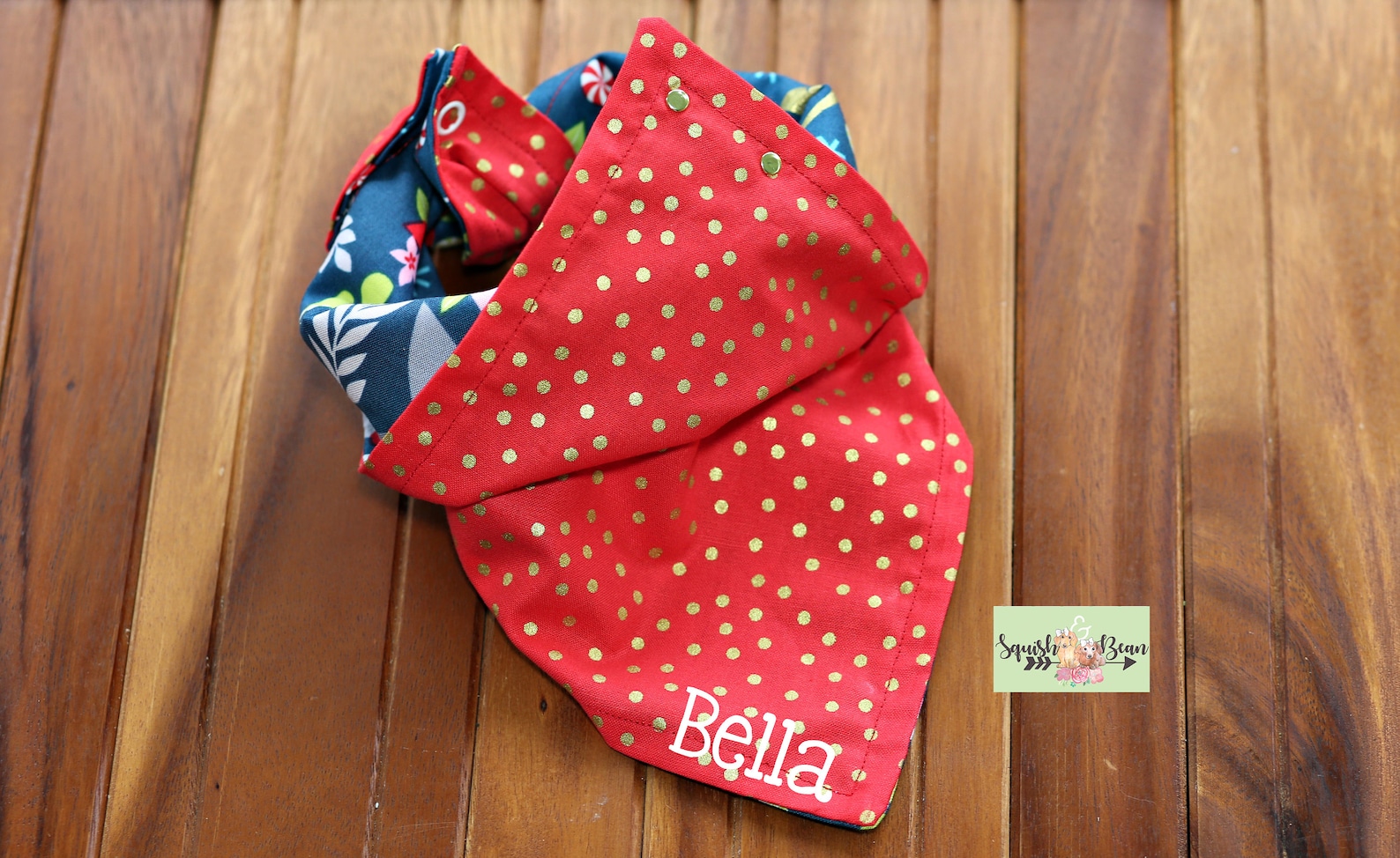 nutcracker ballet themed christmas layered tie around dog bandana-reversible & free personalization