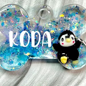 Penguin Acrylic Resin Dog Tag Charm-Free Personalization!