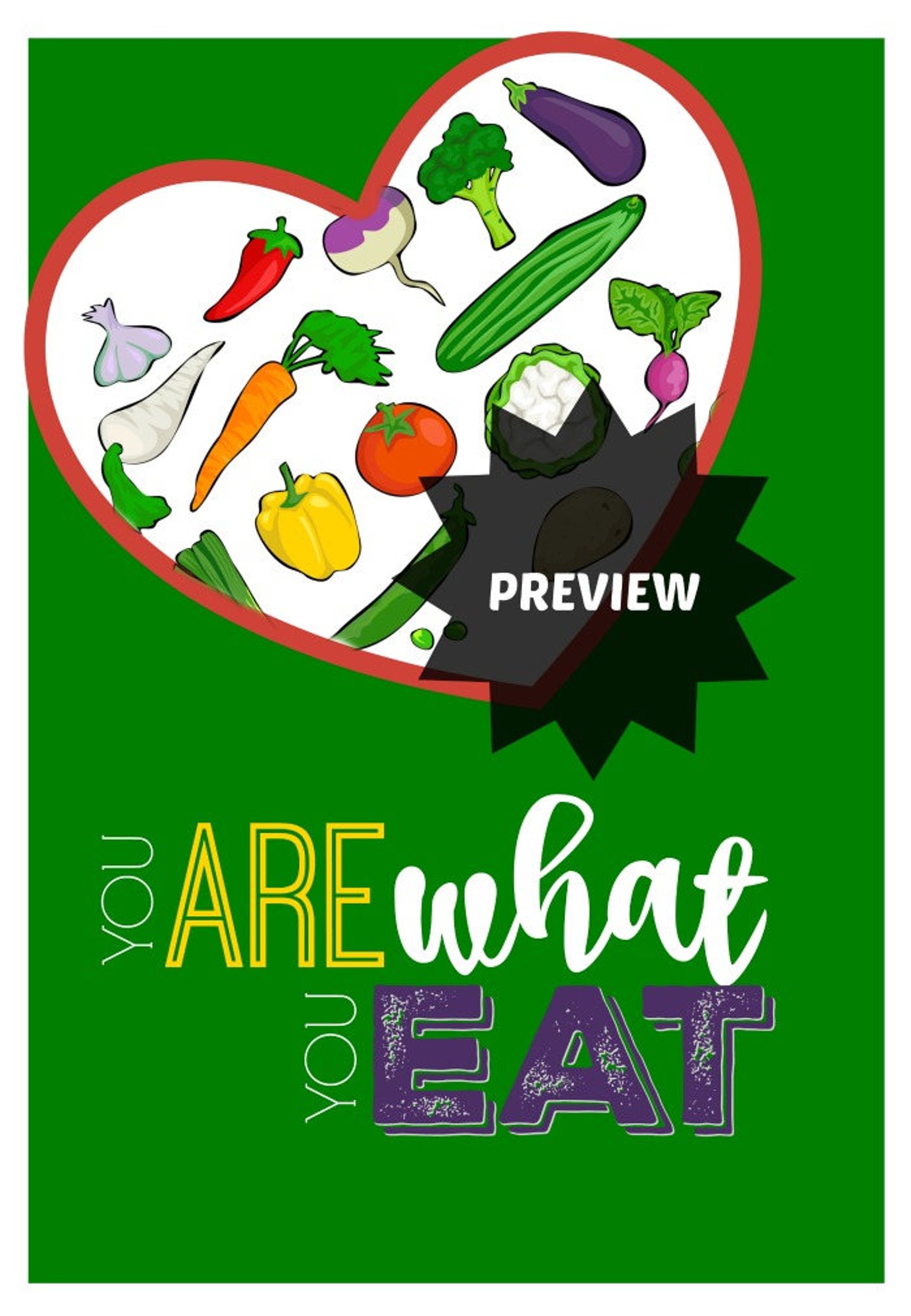 You Are What You Eat Printable Poster Art Etsy