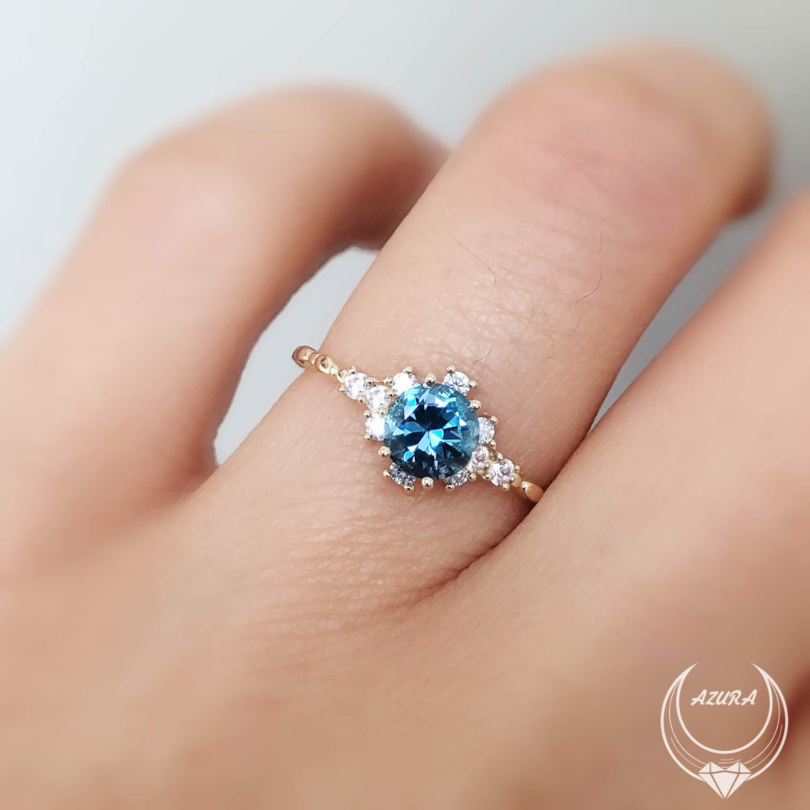 Blue Topaz Ring Promise Ring Gemstone Ring Birthstone Etsy