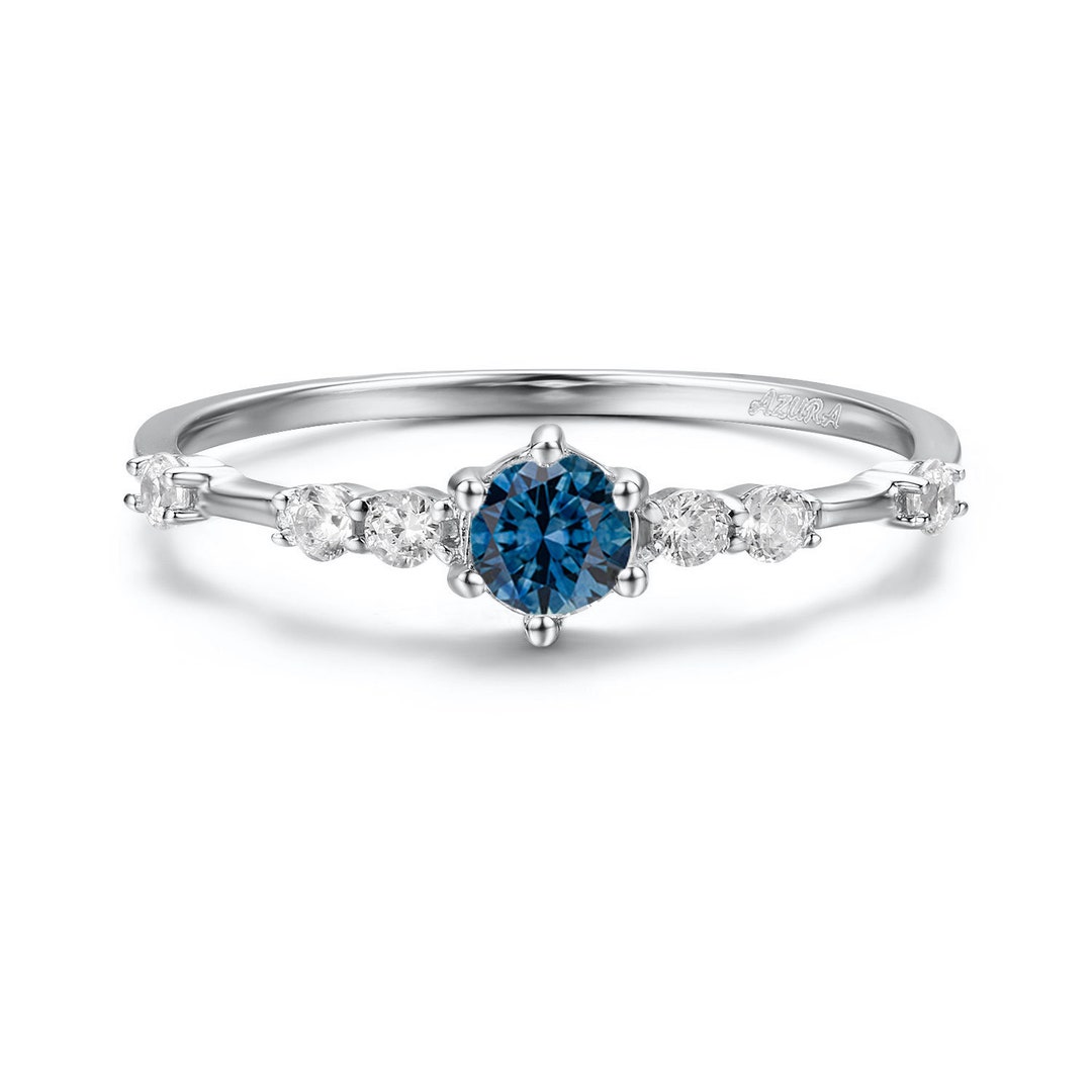 London Blue Topaz Ring Engagement Ring Dainty Wedding Ring - Etsy