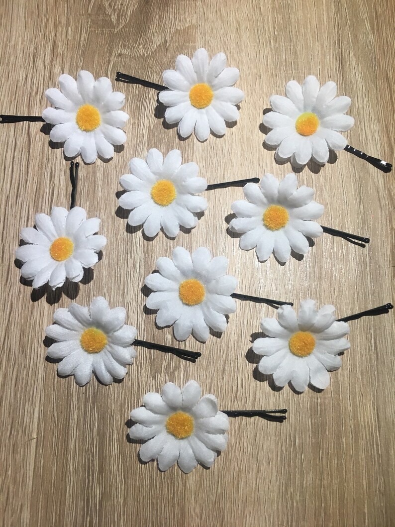 Mini Daisy Hair Clip Daisy Hair Pin White Daisy Hair Clip Etsy