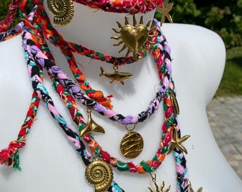 Collier bandana tressé